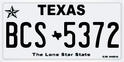 TX license plate BCS5372