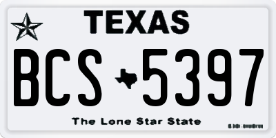 TX license plate BCS5397