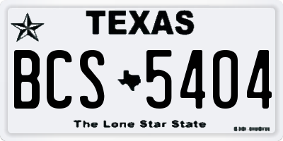 TX license plate BCS5404