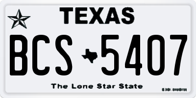 TX license plate BCS5407