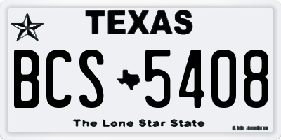 TX license plate BCS5408
