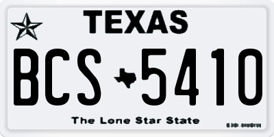 TX license plate BCS5410
