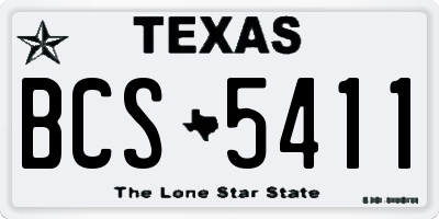 TX license plate BCS5411