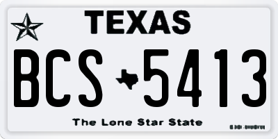TX license plate BCS5413
