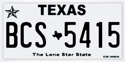 TX license plate BCS5415