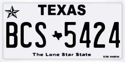 TX license plate BCS5424