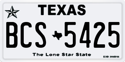 TX license plate BCS5425