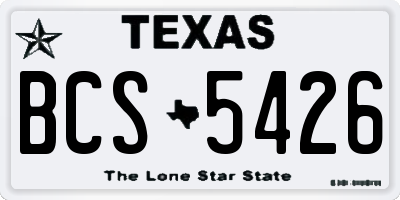 TX license plate BCS5426