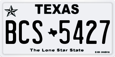 TX license plate BCS5427