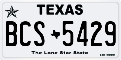 TX license plate BCS5429