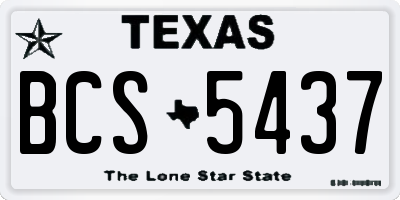 TX license plate BCS5437