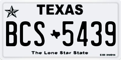 TX license plate BCS5439