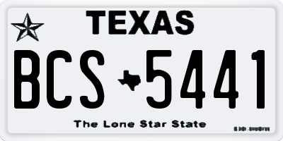 TX license plate BCS5441