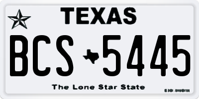 TX license plate BCS5445