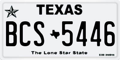 TX license plate BCS5446