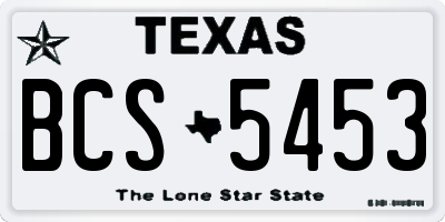 TX license plate BCS5453
