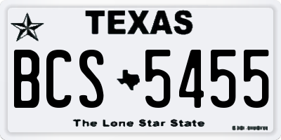 TX license plate BCS5455