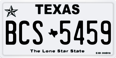 TX license plate BCS5459