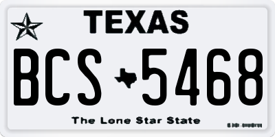 TX license plate BCS5468