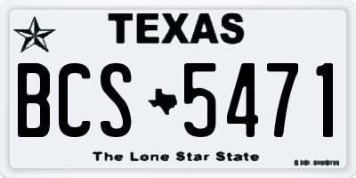 TX license plate BCS5471