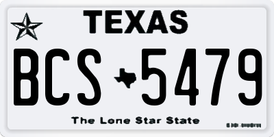 TX license plate BCS5479