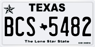 TX license plate BCS5482
