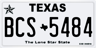 TX license plate BCS5484