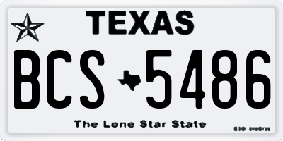 TX license plate BCS5486