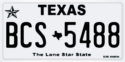 TX license plate BCS5488