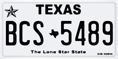 TX license plate BCS5489