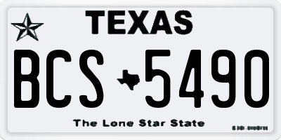 TX license plate BCS5490