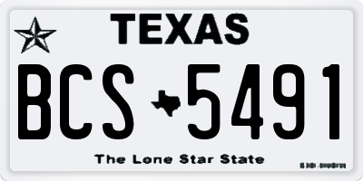TX license plate BCS5491
