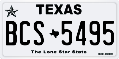 TX license plate BCS5495