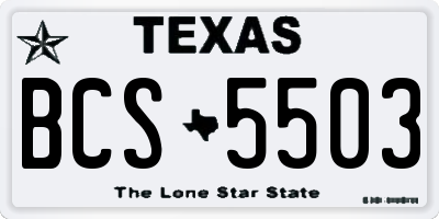 TX license plate BCS5503