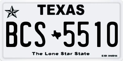 TX license plate BCS5510
