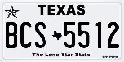 TX license plate BCS5512