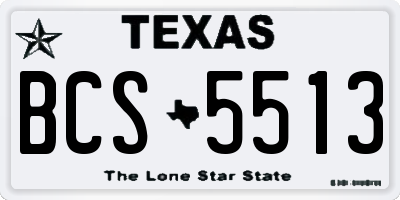 TX license plate BCS5513
