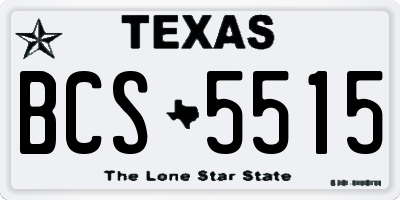 TX license plate BCS5515