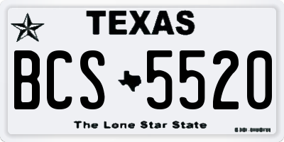 TX license plate BCS5520