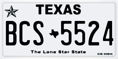 TX license plate BCS5524