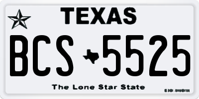 TX license plate BCS5525