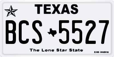 TX license plate BCS5527
