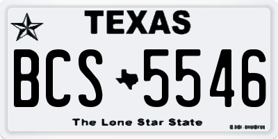TX license plate BCS5546