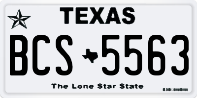 TX license plate BCS5563