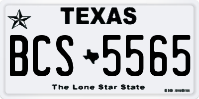 TX license plate BCS5565