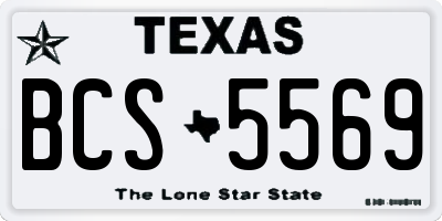 TX license plate BCS5569