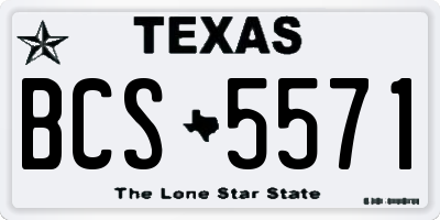 TX license plate BCS5571