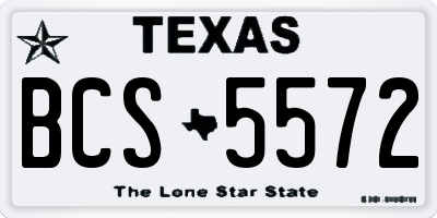 TX license plate BCS5572