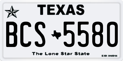 TX license plate BCS5580