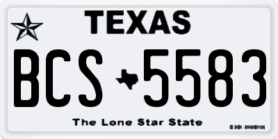 TX license plate BCS5583